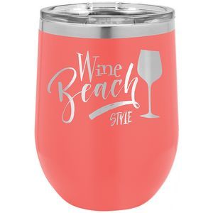12 Oz., Mugs, Double Walled, Stainless Steel, Oval Stemless, Lid, Sip Through Lid