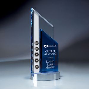 Optic Crystal, blue, aluminum base, Award Ceremony, Award collection, Award display