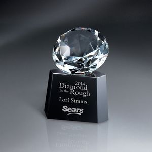 Full Cut, Cut Glass, Transparent, Translucent, Round, Circle, Recognition, Achievement, Gemstone, Diamond Look, Diamond Base