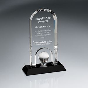 Optic Crystal, arch, award beveled, globe, Award night, Award presentation, Award recognition