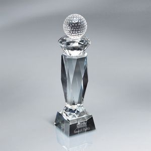 Crystal Pillar, Faceted, Golf Ball, Golf, Award, Recognition