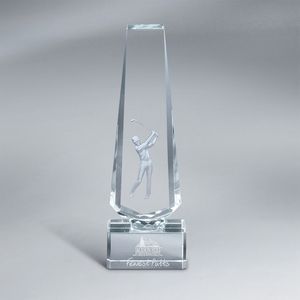 crystal tower, crystal, 3d, golfer, golf, Award, Recognition