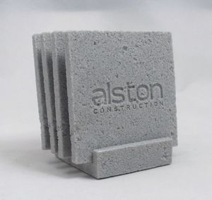 4_S, Stone, Coaster, Au Natural, Square, Cast, Recycled, Tabletop Protector, Moisture Protect, Concrete, Construction, Dedication, Groundbreaking, Pavement, Mason, Marble, Granite, Onyx, Industrial