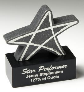 Award, Recognition, Achievement, Stone, Corporate Mission Statement, Message, Star, Desk