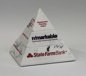 EDTT, 3 Piece, Pyramid, 4 Side, Pointed Top, Marble, Stackable, Stack, Square Base, Perpetual, Puzzles, Mission, Values, Training, University, Education, Team Builder / Mission, Marble, Granite, Onyx