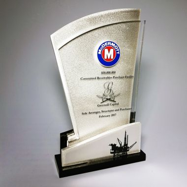 Modern dimensional Lucite award trophy