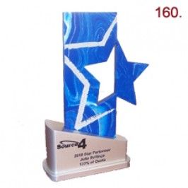 Custom Stone star shaped award trophy on base