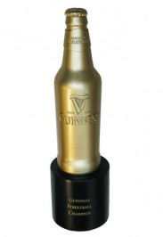 Custom beverage bottle shaped stone trophy or award 