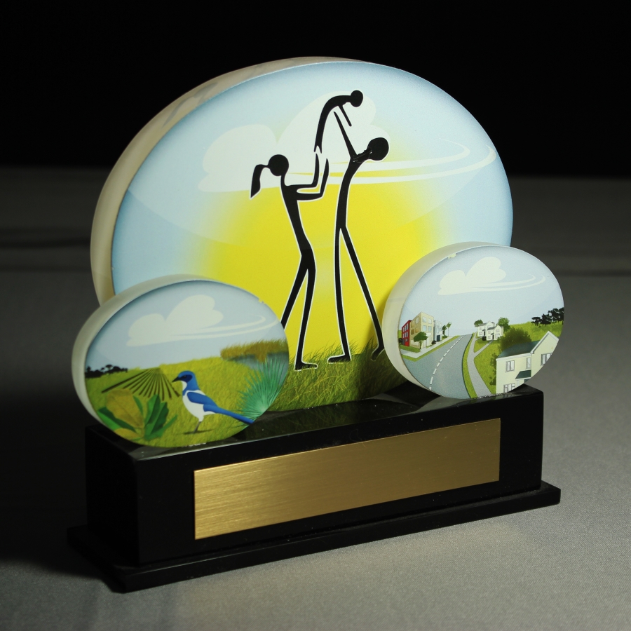 Lucite parks and recreation custom designed award