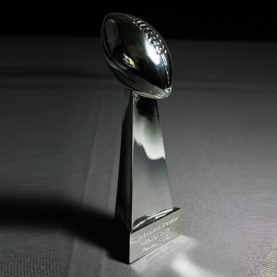 Lucite award in shape of football award