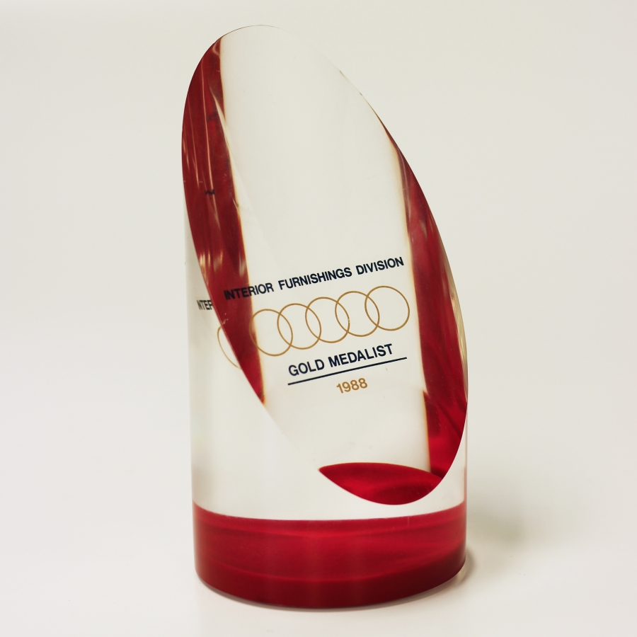 Custom Olympic circles in cylinder award 