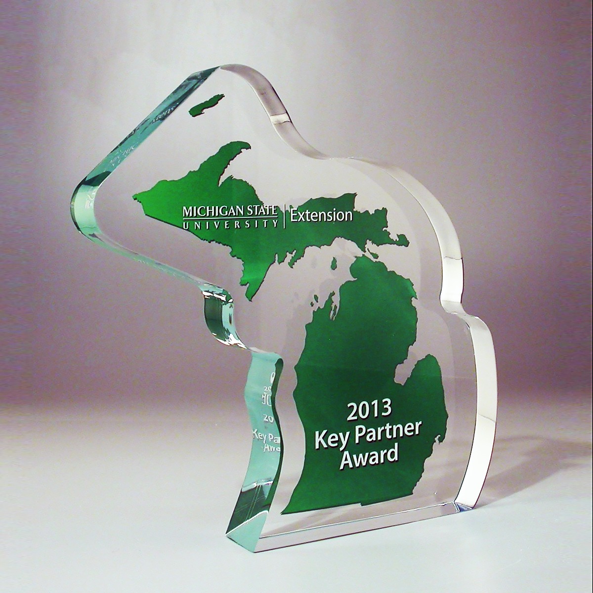 Lucite custom shape State of Michigan recognition 